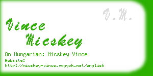 vince micskey business card